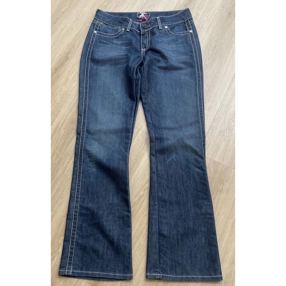 Wrangler Denim Jeans Women's Mae Jeans Premium Patch Low Rise BootCut 7/8x 34